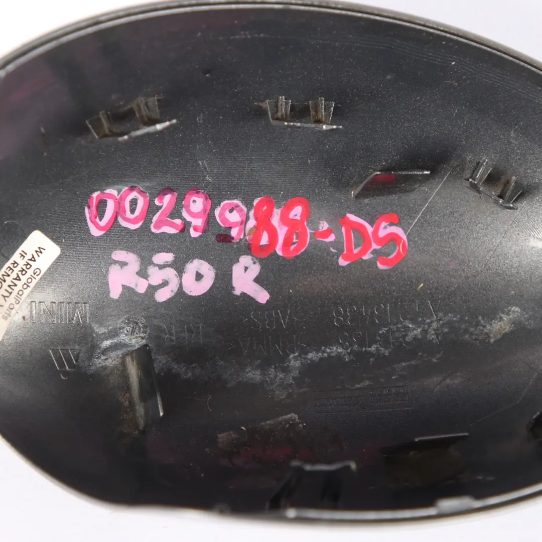 Cap Casing Right O/S Mirror Wing Dark Silver 871 to Mini Cooper R50 R53 Cover with Part number 0029988 Mini Cooper R50 R53 Cover Cap Casing Right O/S Mirror Wing Dark Silver 871 - SKU rhd-0029988-DS - Part number 0029988