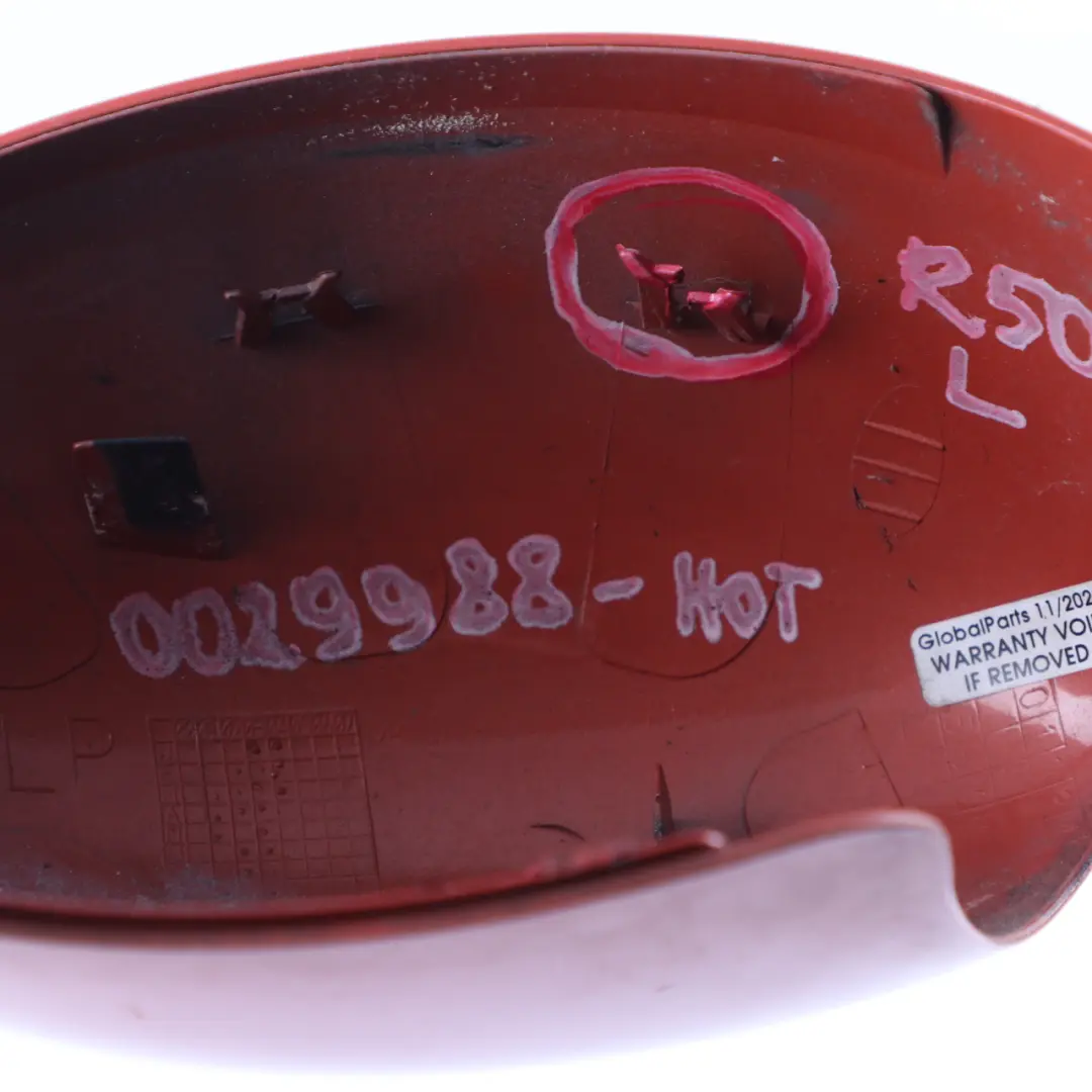 Wing Mirror Cover Mini R50 R53 Cap Housing Left N/S Hot Orange Metallic - A26 to with Part number 0029988 Wing Mirror Cover Mini R50 R53 Cap Housing Left N/S Hot Orange Metallic - A26 - SKU rhd-0029988-HOT - Part number 0029988