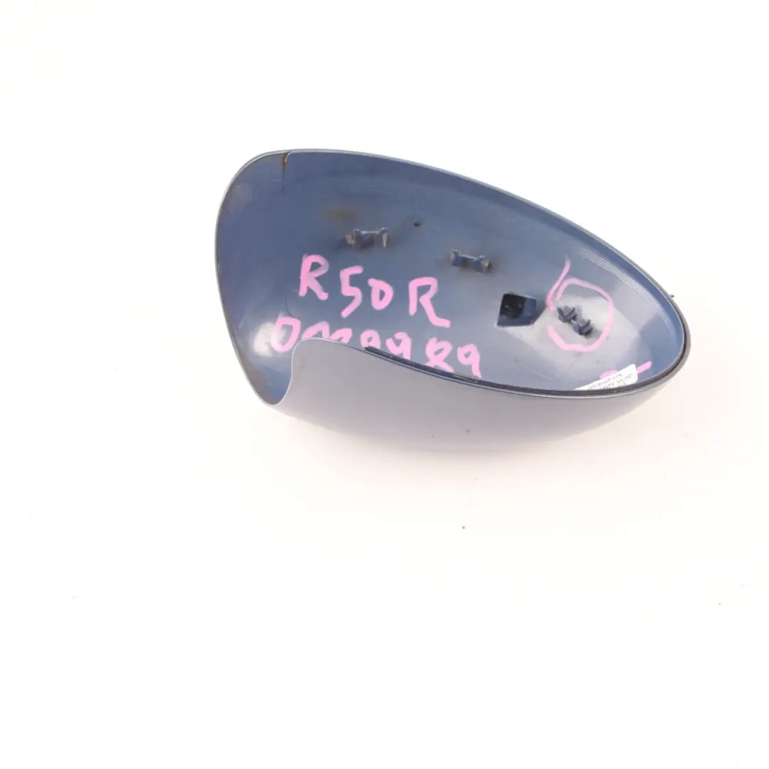 Wing Mirror Cover Mini Cooper R50 R53 Cap Casing Right O/S Door Cool Blue - A27 to with Part number 0029989 Wing Mirror Cover Mini Cooper R50 R53 Cap Casing Right O/S Door Cool Blue - A27 - SKU rhd-0029989-COOL - Part number 0029989