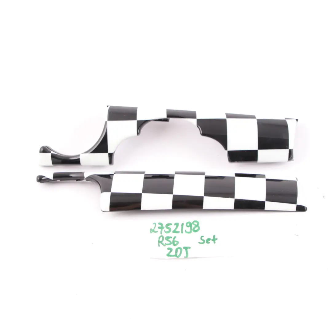 Panel Mini Cooper R55 R56 R57 Dashboard Trim Cover Set Checkered Flag to Dash with Part number 0420967 Dash Panel Mini Cooper R55 R56 R57 Dashboard Trim Cover Set Checkered Flag - SKU rhd-0420967 - Part number 0420967