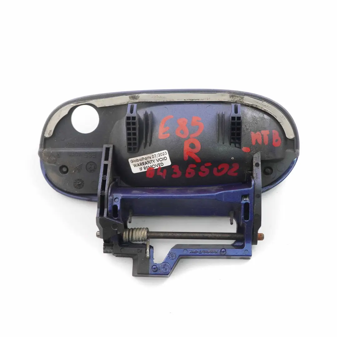 Outer Door Opener Right Grab Handle O/S Montegoblau Blue A51 to BMW Z4 E85 Cabrio with Part number 0435502 BMW Z4 E85 Cabrio Outer Door Opener Right Grab Handle O/S Montegoblau Blue A51 - SKU rhd-0435502-MTB - Part number 0435502