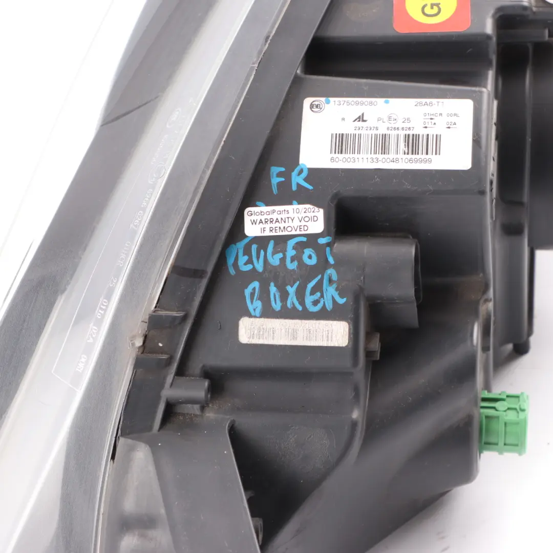 Headlight Headlamp Lamp Light Front Right O/S to Peugeot Boxer with Part number 1375099080 Peugeot Boxer Headlight Headlamp Lamp Light Front Right O/S - SKU rhd-1375099080 - Part number 1375099080