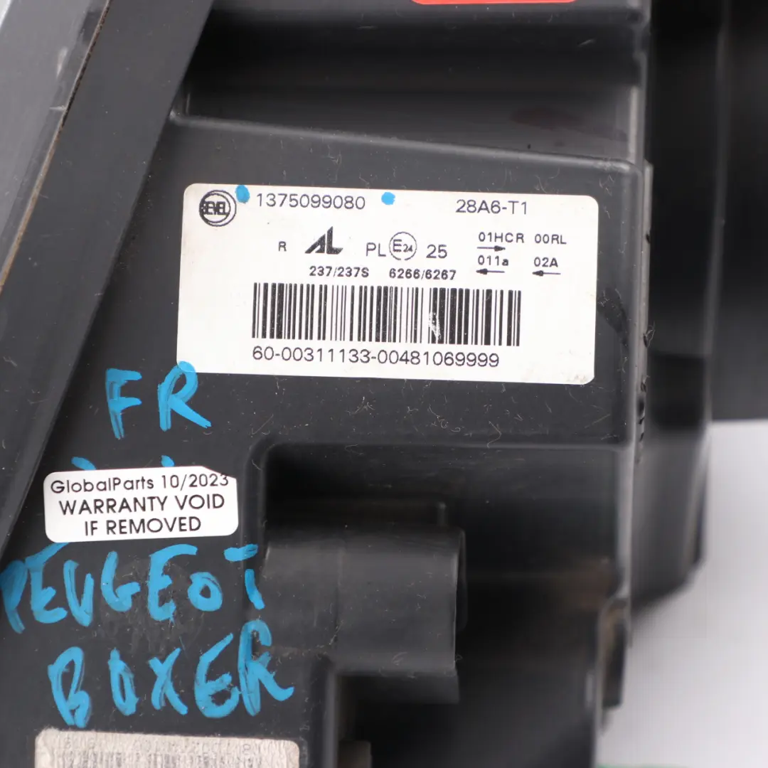 Headlight Headlamp Lamp Light Front Right O/S to Peugeot Boxer with Part number 1375099080 Peugeot Boxer Headlight Headlamp Lamp Light Front Right O/S - SKU rhd-1375099080 - Part number 1375099080