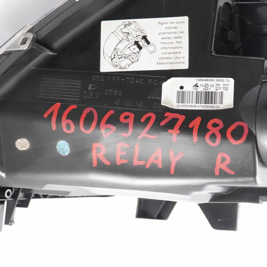 Headlamp Citroen Relay Peugeot Boxer Headlight Light Front Right O/S 1606927580 to with Part number 1606927180 Headlamp Citroen Relay Peugeot Boxer Headlight Light Front Right O/S 1606927580 - SKU rhd-1606927180 - Part number 1606927180