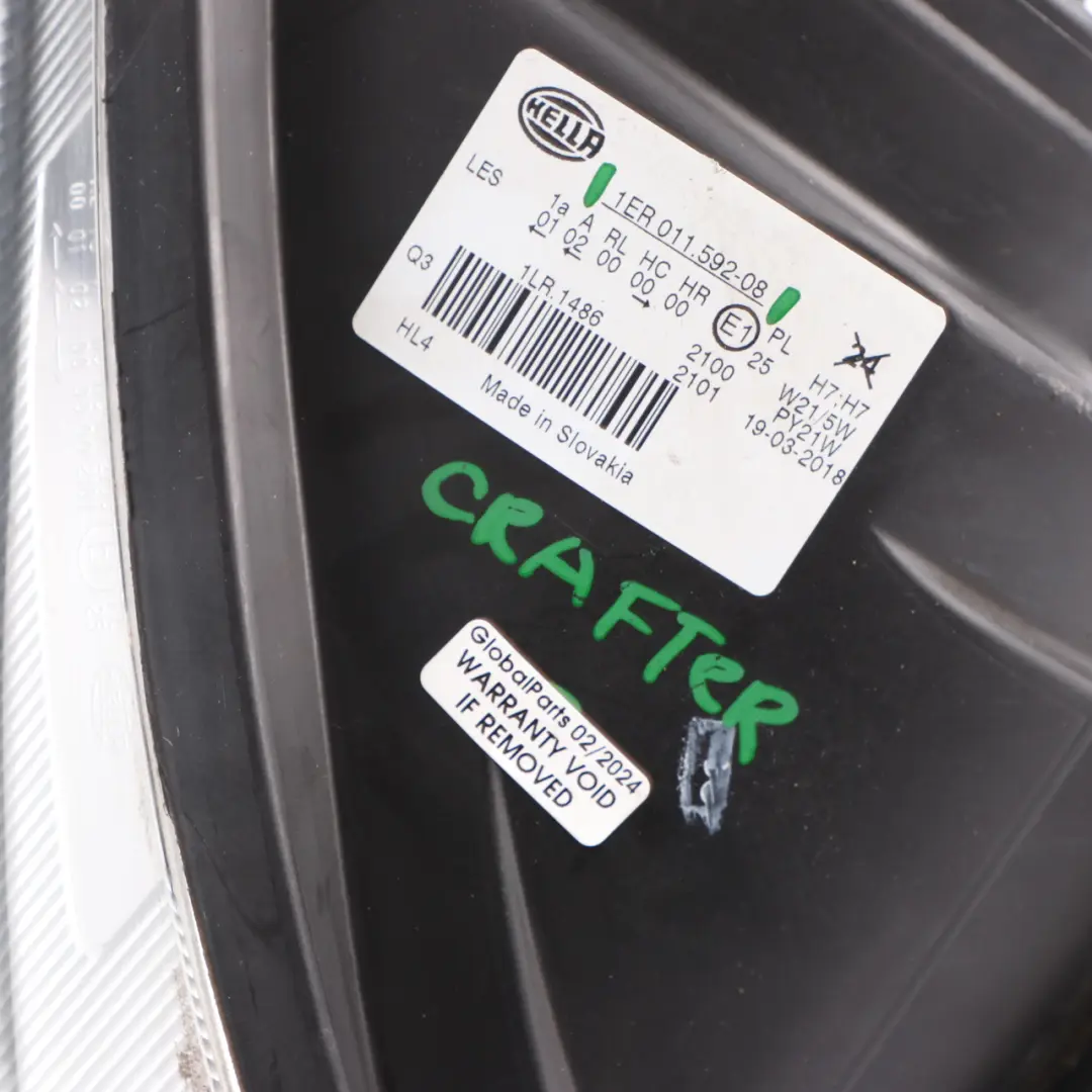 Headlight Headlamp Lamp Light Front Right O/S to Volkswagen VW Crafter with Part number 1ER011592-08 Volkswagen VW Crafter Headlight Headlamp Lamp Light Front Right O/S - SKU rhd-1ER011592-08 - Part number 1ER011592-08