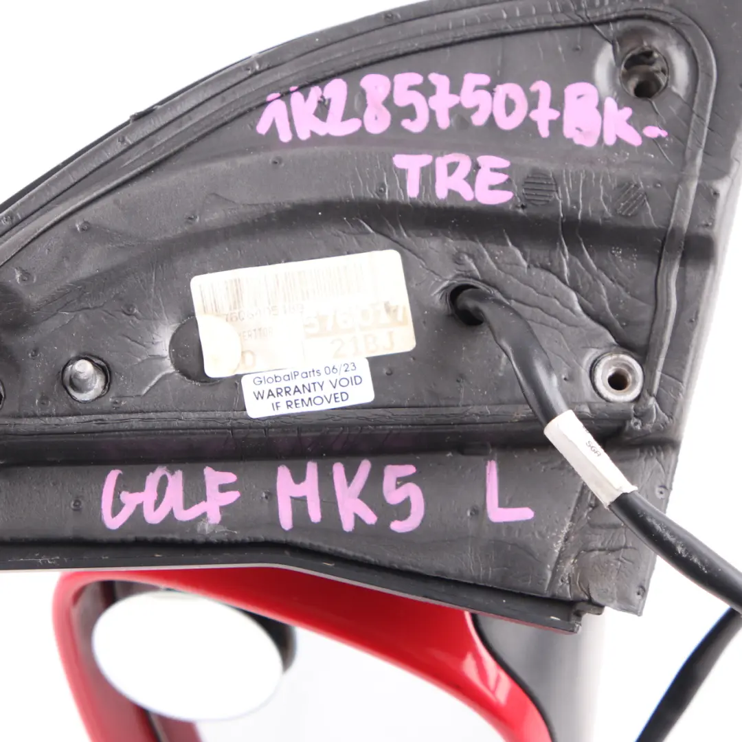 Volkswagen Golf 5 Wing Mirror Door Left N/S Torando Red - SKU rhd-1K2857507BK-TRE - Part number 1K2857507BK