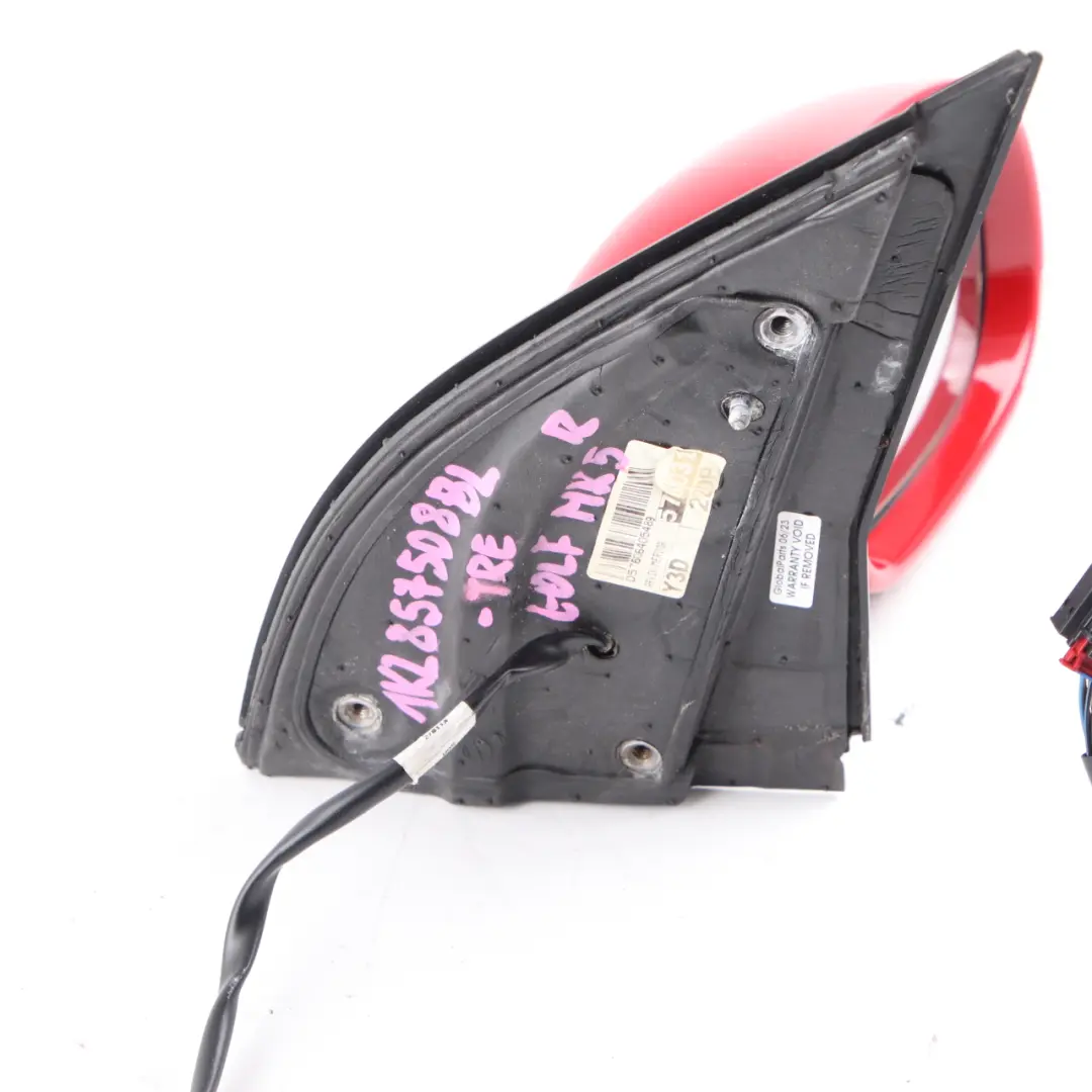 Volkswagen Golf 5 Wing Mirror Door Right O/S Torando Red - SKU rhd-1K2857508BL-TRE - Part number 1K2857508BL