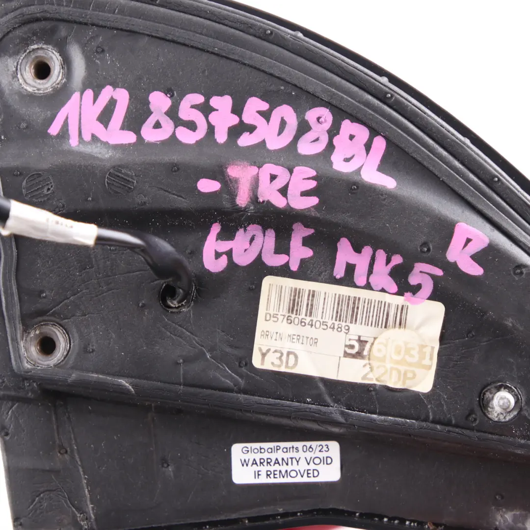 Volkswagen Golf 5 Wing Mirror Door Right O/S Torando Red - SKU rhd-1K2857508BL-TRE - Part number 1K2857508BL