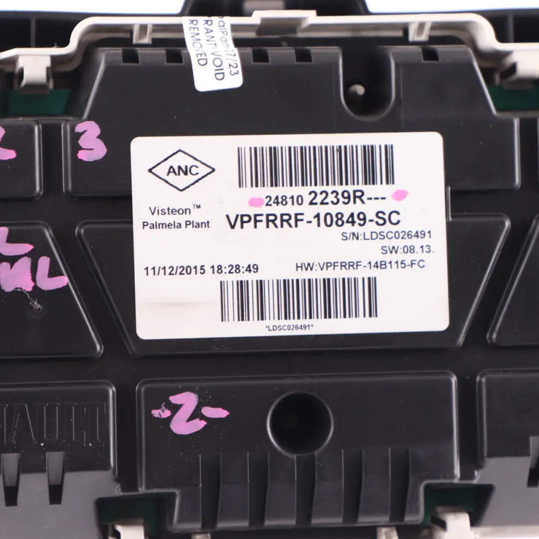 Renault Trafic 3 Diesel Instrument Cluster Speedo Clocks Meter Manual - SKU rhd-248102239R - Part number 248102239R