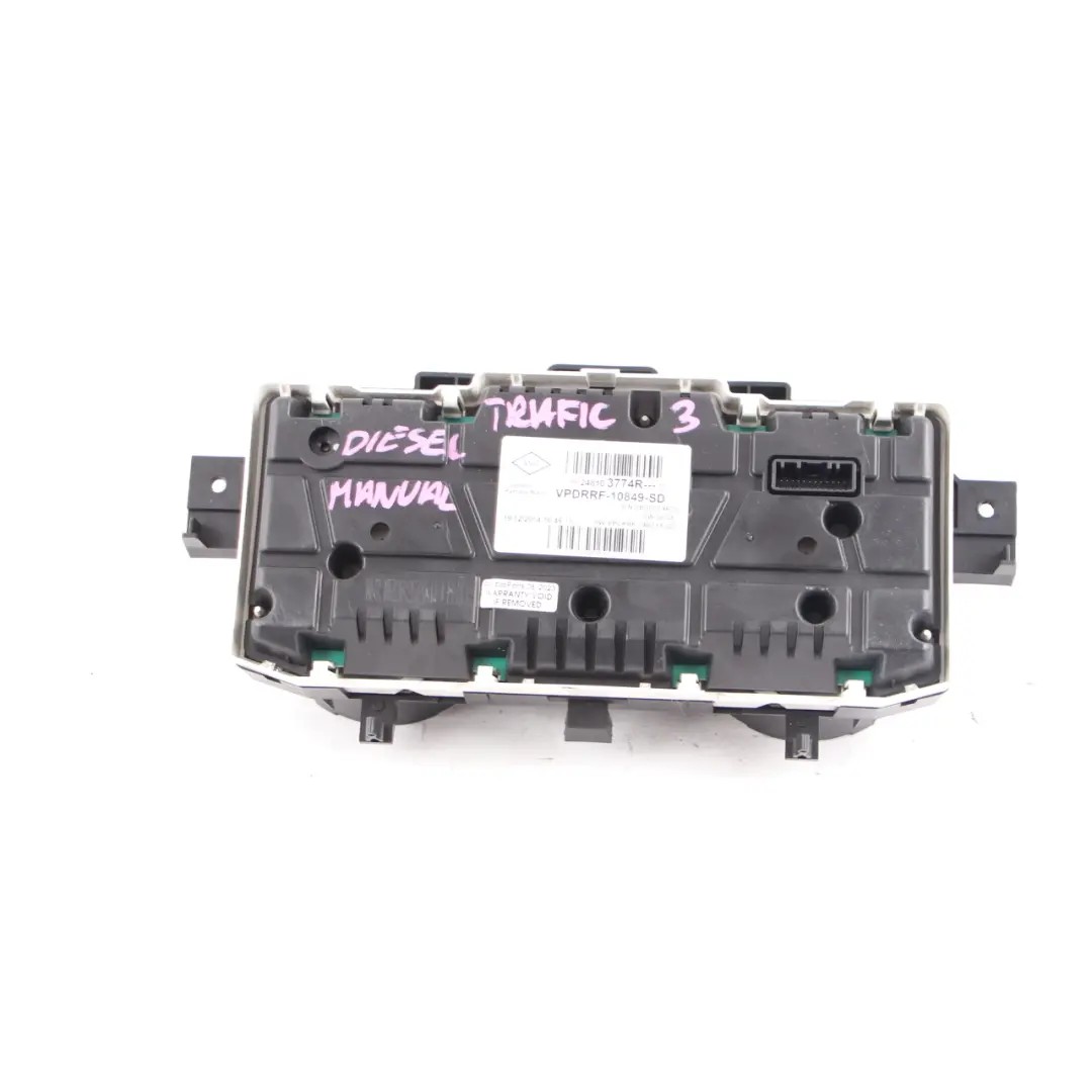 Instrument Cluster Speedo Clocks Meter Manual to Renault Trafic 3 Diesel with Part number 248103774R Renault Trafic 3 Diesel Instrument Cluster Speedo Clocks Meter Manual - SKU rhd-248103774R - Part number 248103774R