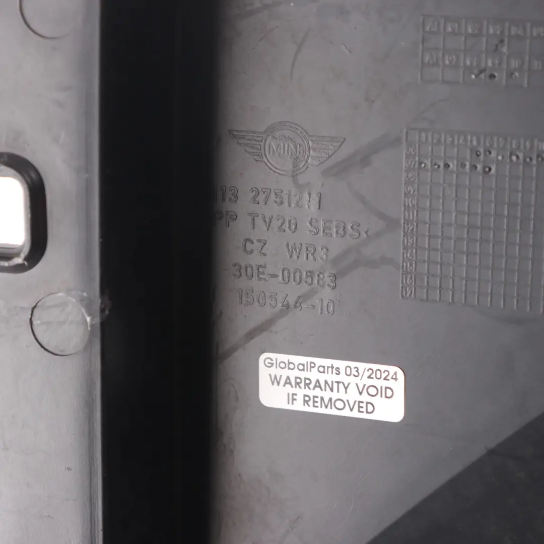 Scuttle Panel Mini Cooper R55 R56 R57 Apron Cover Trim Right O/S to with Part number 2751211 Scuttle Panel Mini Cooper R55 R56 R57 Apron Cover Trim Right O/S - SKU rhd-2751211-2 - Part number 2751211