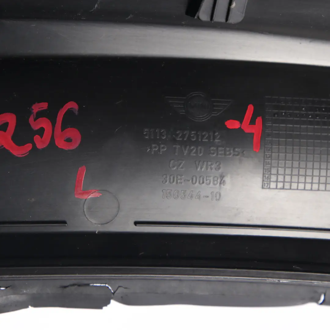 Apron Scuttle Cover Trim Left N/S to Mini Cooper One R55 R56 R57 LCI 4 with Part number 2751212 Mini Cooper One R55 R56 R57 LCI 4 Apron Scuttle Cover Trim Left N/S - SKU rhd-2751212-4 - Part number 2751212