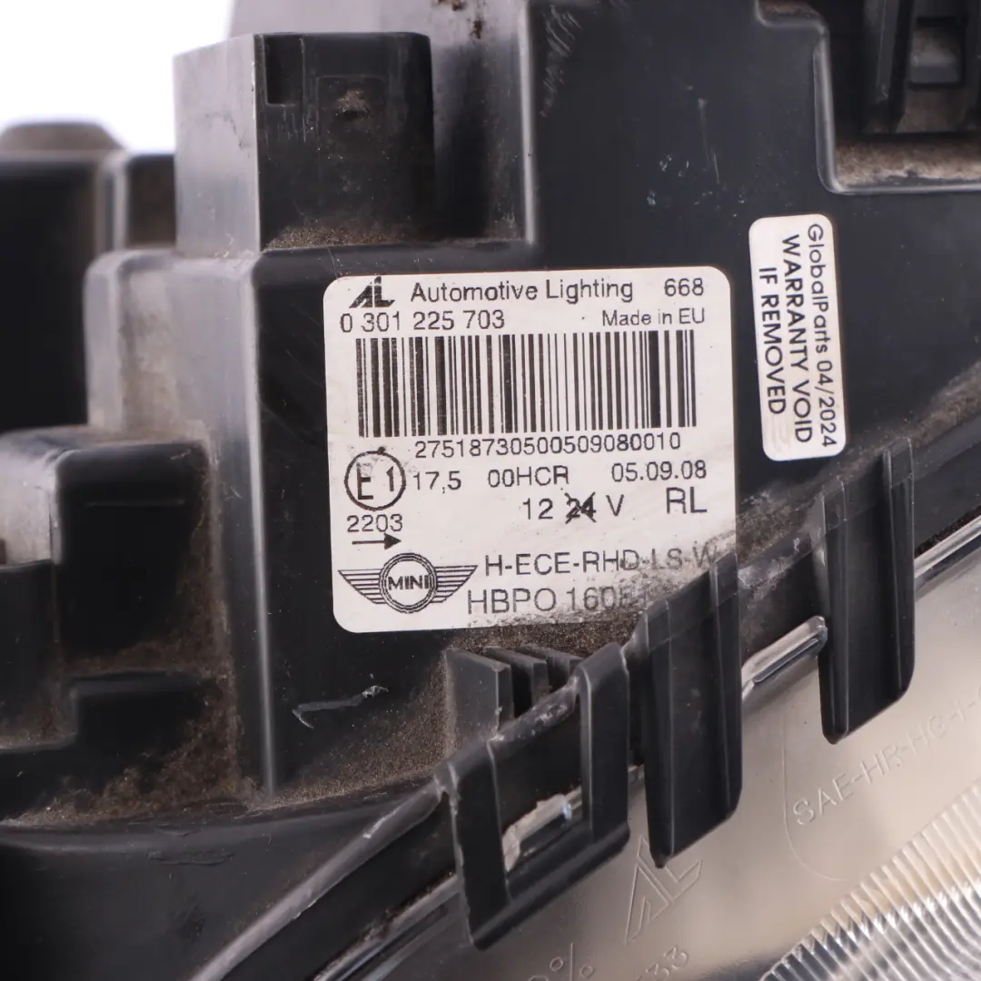 Headlight Front Lamp Left N/S Turn Indicatior White to Mini Cooper One R55 R56 R58 with Part number 2751873 Mini Cooper One R55 R56 R58 Headlight Front Lamp Left N/S Turn Indicatior White - SKU rhd-2751873-1 - Part number 2751873