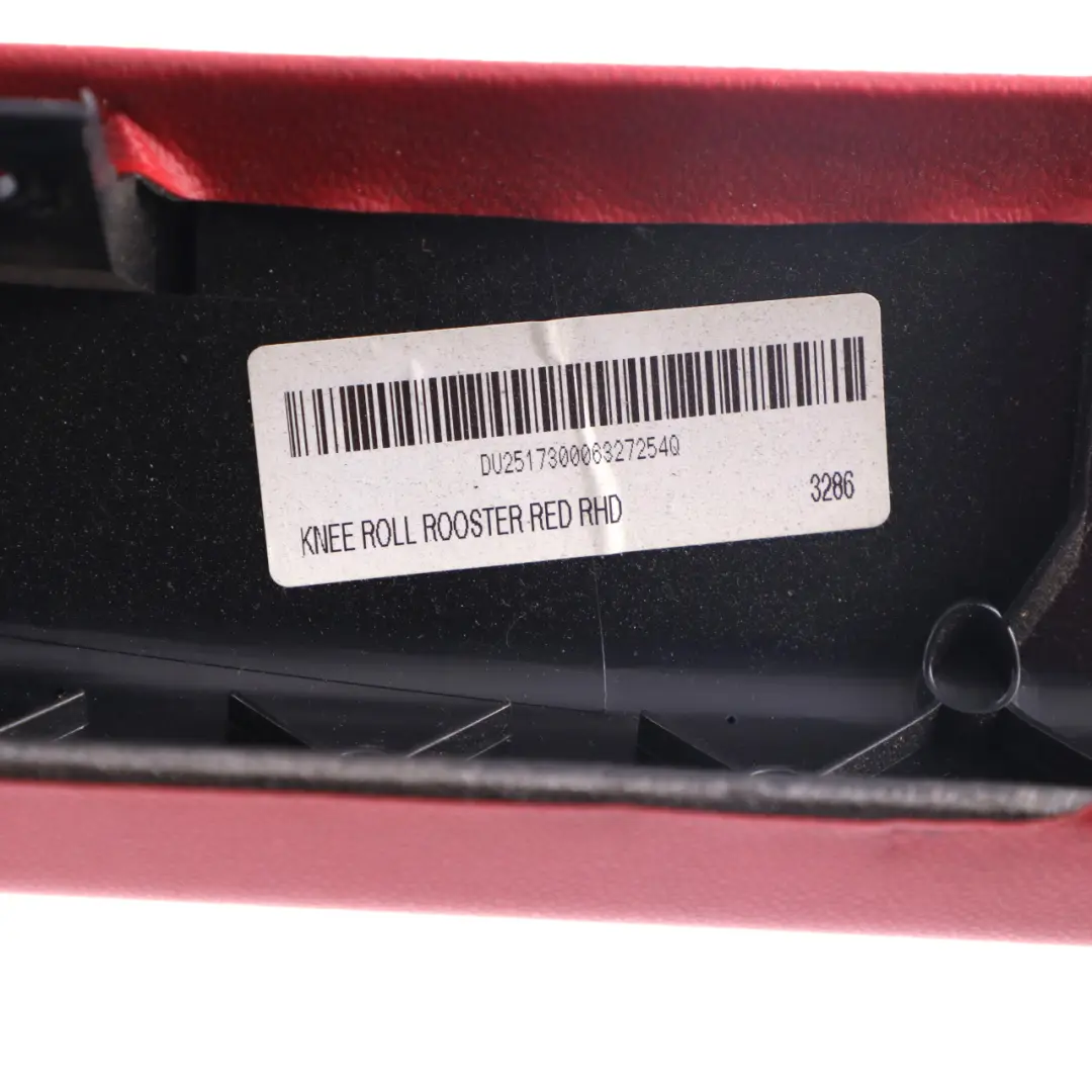 Knee Protection Passenger's Side Left N/S Rooster Red 2751142 to Mini R55 R56 F57 with Part number 2752123 Mini R55 R56 F57 Knee Protection Passenger's Side Left N/S Rooster Red 2751142 - SKU rhd-2752123-1 - Part number 2752123