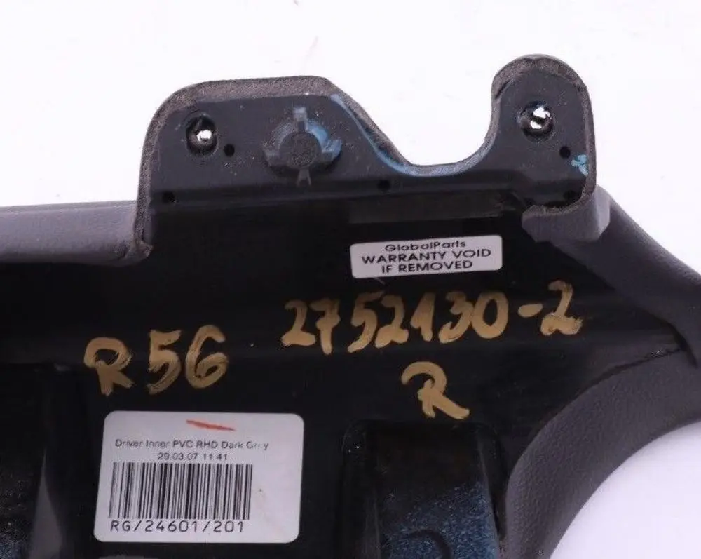 Driver's Side Knee Protection Right O/S Dark Grey to BMW Mini Cooper R55 R56 R57 with Part number 2751144 BMW Mini Cooper R55 R56 R57 Driver's Side Knee Protection Right O/S Dark Grey - SKU rhd-2752130-2 - Part number 2751144