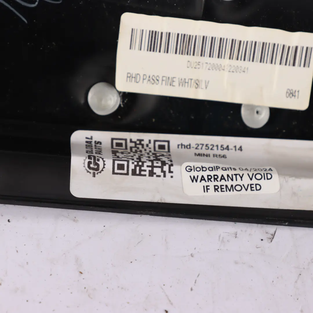 Upper Set Dashboard Panel Trim Cover White Silver to Mini Cooper R56 with Part number 2752154 Mini Cooper R56 Upper Set Dashboard Panel Trim Cover White Silver - SKU rhd-2752154-14 - Part number 2752154