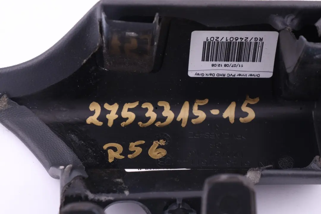 Dashboard Dash Lower Trim Cover Set Kit Dark Grey to BMW Mini Cooper One 15 R56 with Part number 2753315 BMW Mini Cooper One 15 R56 Dashboard Dash Lower Trim Cover Set Kit Dark Grey - SKU rhd-2753315-15 - Part number 2753315