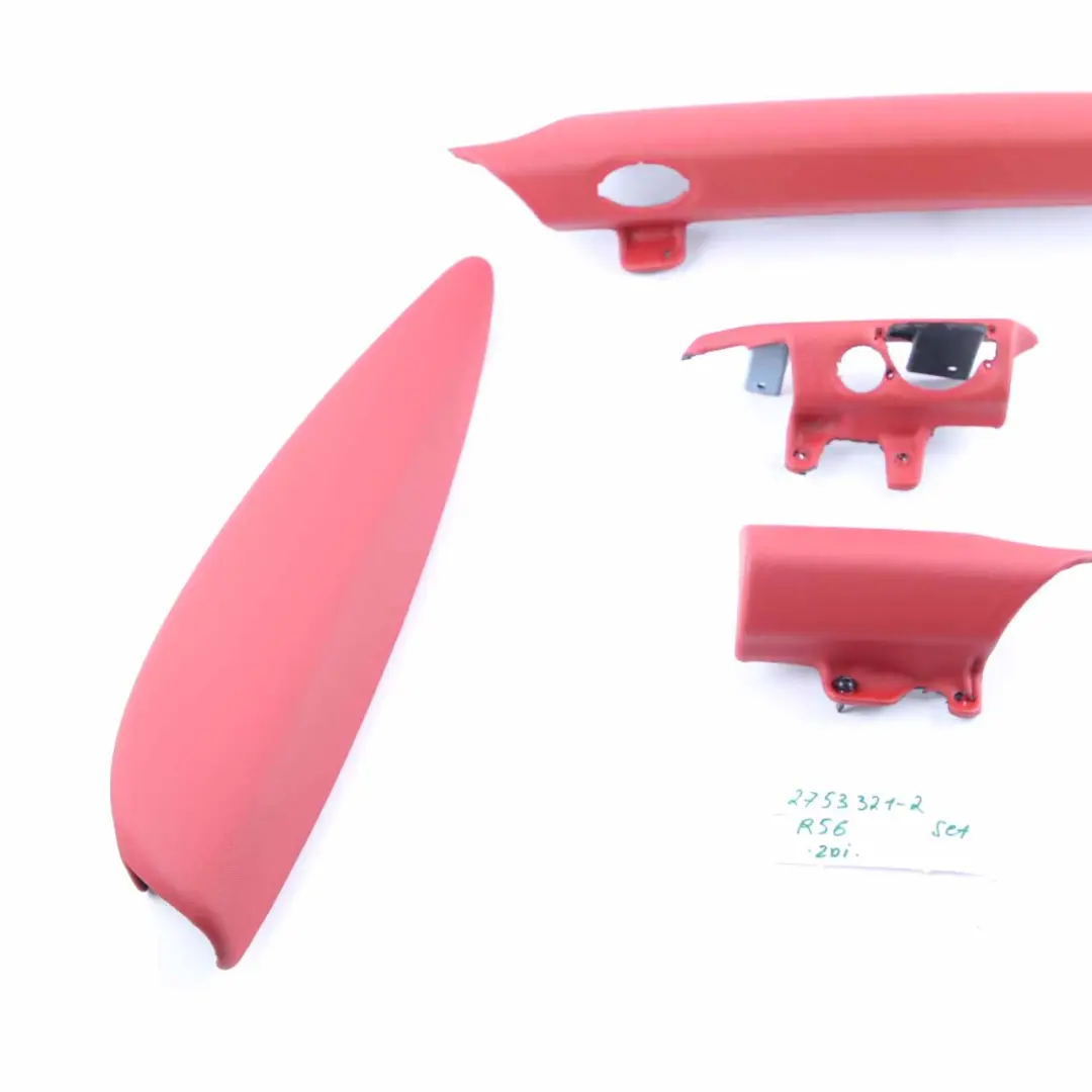 Dashboard Dash Trim Cover Set Rooster Red to Mini Cooper One R56 R57 R58 with Part number 2753321 Mini Cooper One R56 R57 R58 Dashboard Dash Trim Cover Set Rooster Red - SKU rhd-2753321-2 - Part number 2753321