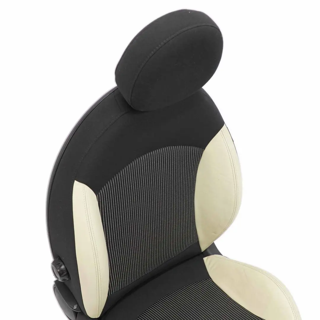 MINI Cooper R56 R57 Vorne Links Sitz Sportsitz Stoff / Leder Cremeweiss - SKU rhd-2753493-4 - Teilenummer 2753493