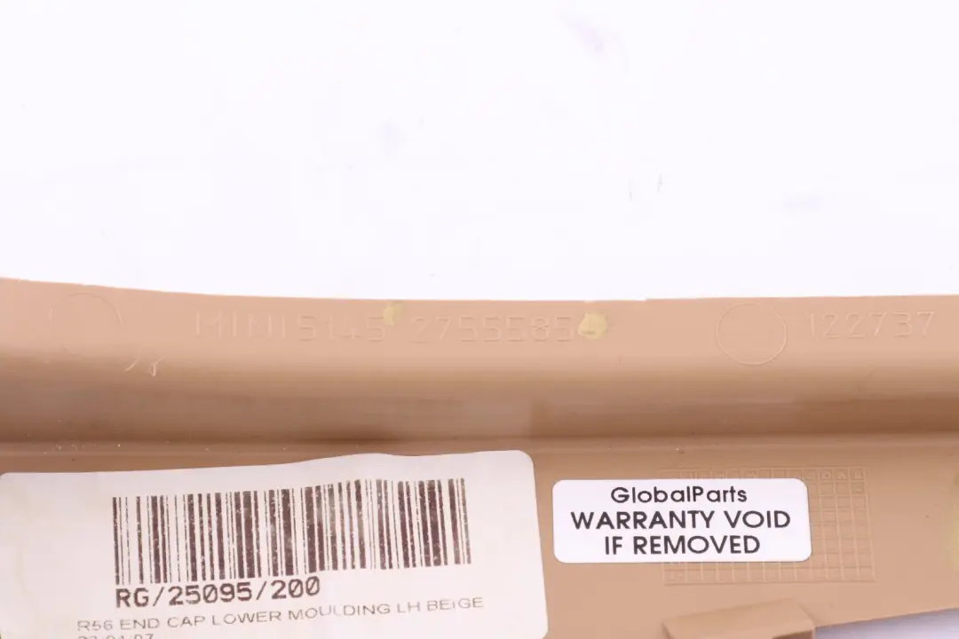 Dashboard Left Trim Bottom N/S Tuscan Beige to Mini R55 R56 Cover with Part number 2755585 Mini R55 R56 Cover Dashboard Left Trim Bottom N/S Tuscan Beige - SKU rhd-2755585-1 - Part number 2755585