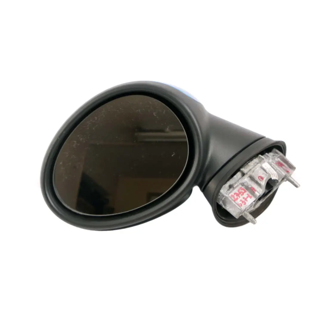 Heated Left Door Wing Mirror N/S Laser Blue Metallic A59 to Mini Cooper R55 R56 R57 with Part number 2755637 Mini Cooper R55 R56 R57 Heated Left Door Wing Mirror N/S Laser Blue Metallic A59 - SKU rhd-2755637-LAB - Part number 2755637