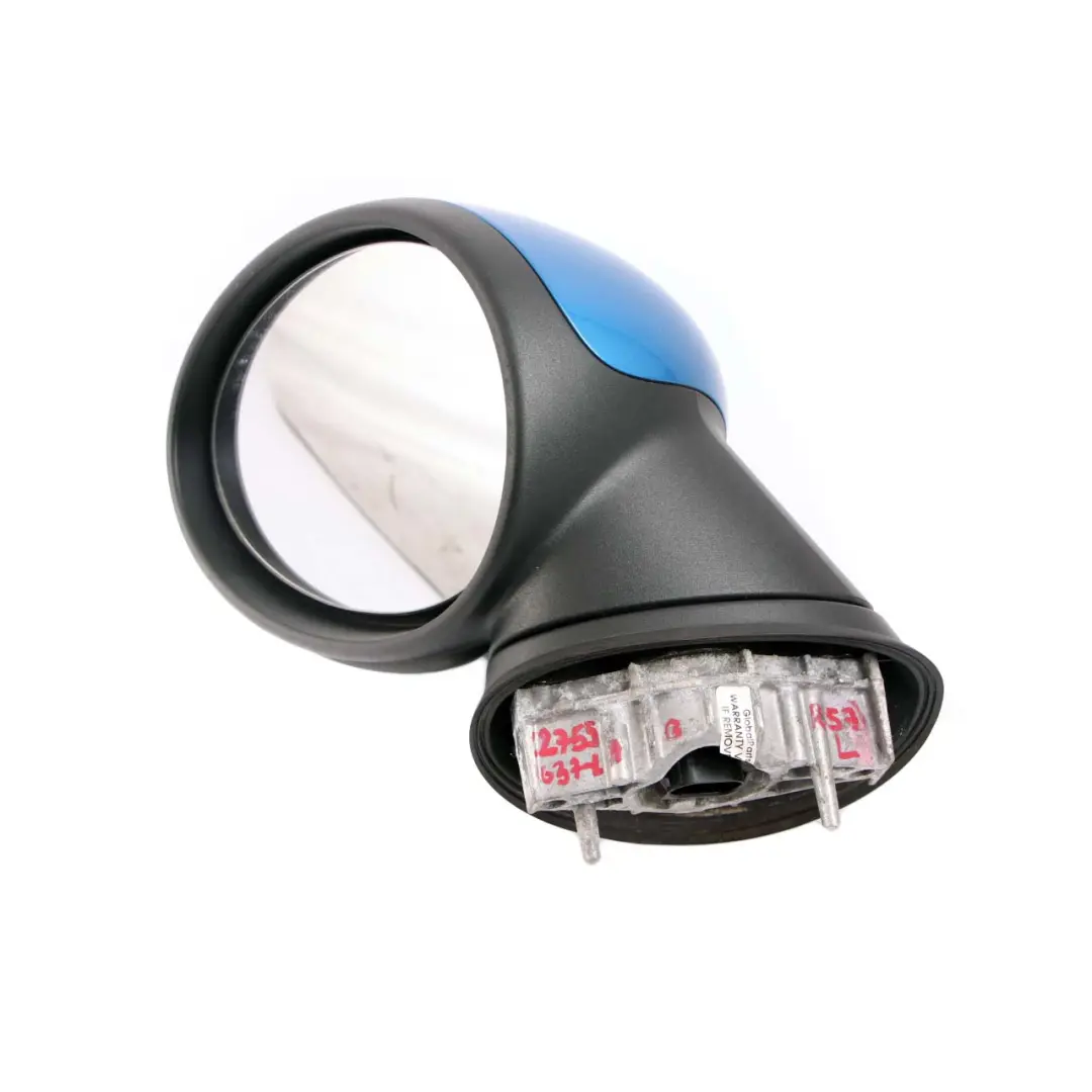 Heated Left Door Wing Mirror N/S Laser Blue Metallic A59 to Mini Cooper R55 R56 R57 with Part number 2755637 Mini Cooper R55 R56 R57 Heated Left Door Wing Mirror N/S Laser Blue Metallic A59 - SKU rhd-2755637-LAB - Part number 2755637