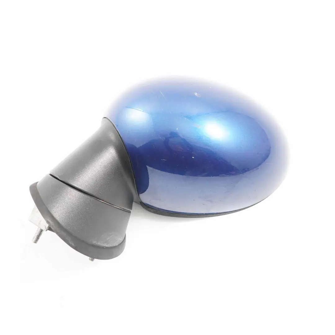 Left Heated Door Wing Mirror N/S Lightning Blue A63 to Mini Cooper One R55 R56 R57 with Part number 2755637 Mini Cooper One R55 R56 R57 Left Heated Door Wing Mirror N/S Lightning Blue A63 - SKU rhd-2755637-LB - Part number 2755637