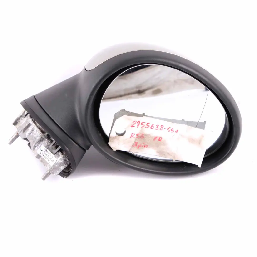 Right Door Wing Mirror O/S Sparkling Silver 3 Pin to Mini Cooper One 1 R55 R56 with Part number 2755638 Mini Cooper One 1 R55 R56 Right Door Wing Mirror O/S Sparkling Silver 3 Pin - SKU rhd-2755638-SS1 - Part number 2755638