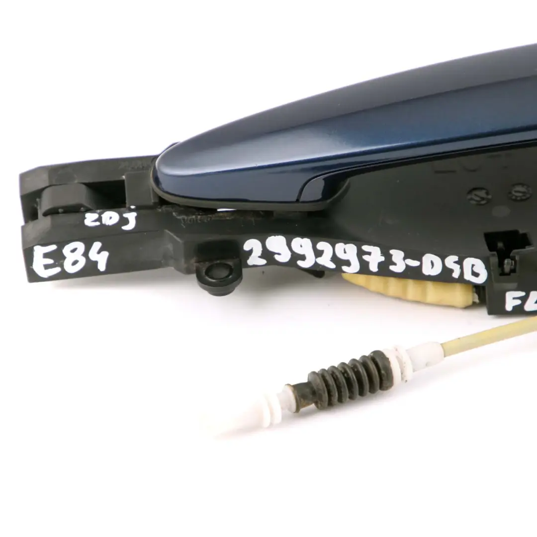 Front Left Door Grab Handle N/S Tiefseeblau Deep Sea Blue A76 to BMW X1 E84 with Part number 2992973 BMW X1 E84 Front Left Door Grab Handle N/S Tiefseeblau Deep Sea Blue A76 - SKU rhd-2992973-DSB - Part number 2992973