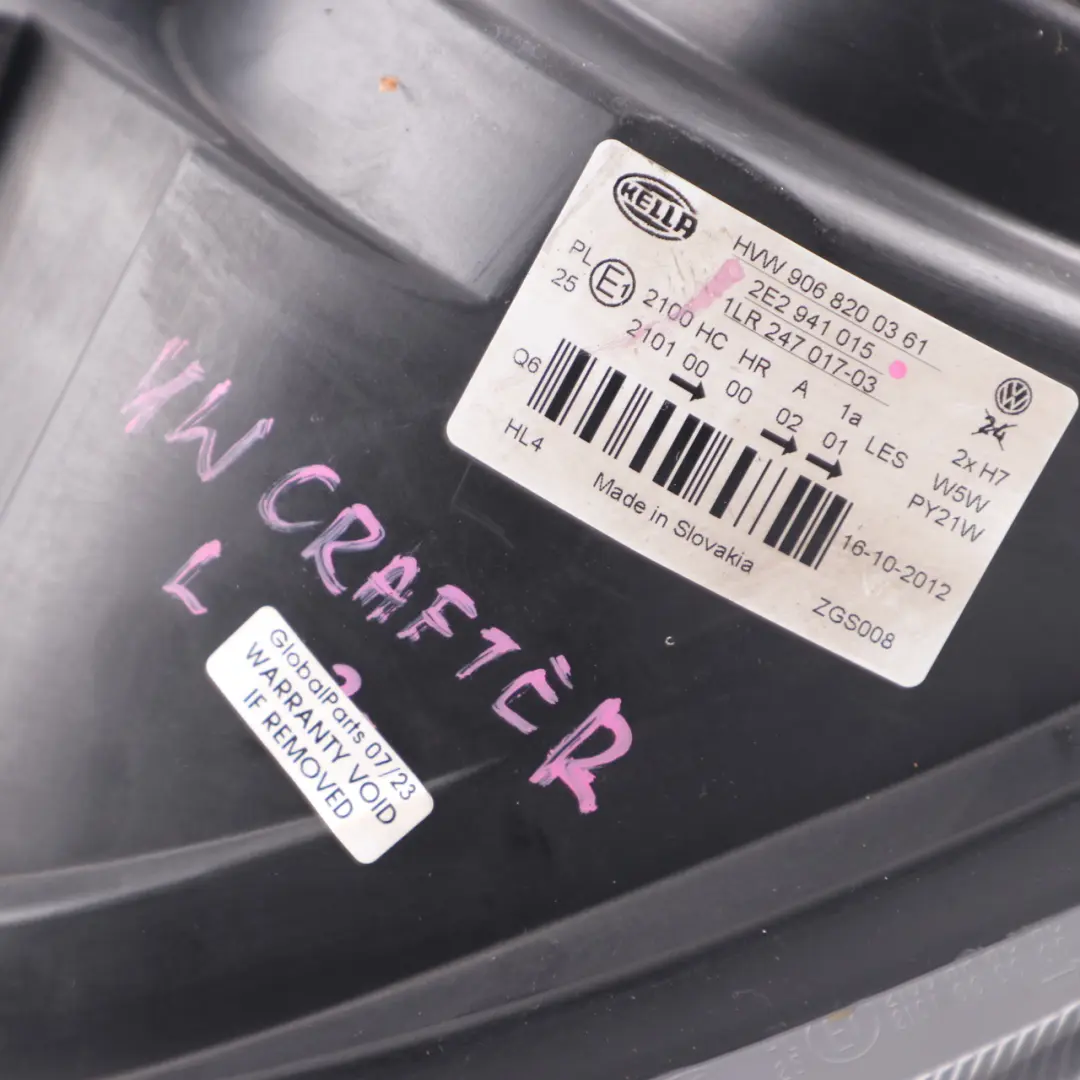 Headlight Headlamp Lamp Light Front Left N/S to Volkswagen VW Crafter I with Part number 2E2941015 Volkswagen VW Crafter I Headlight Headlamp Lamp Light Front Left N/S - SKU rhd-2E2941015 - Part number 2E2941015