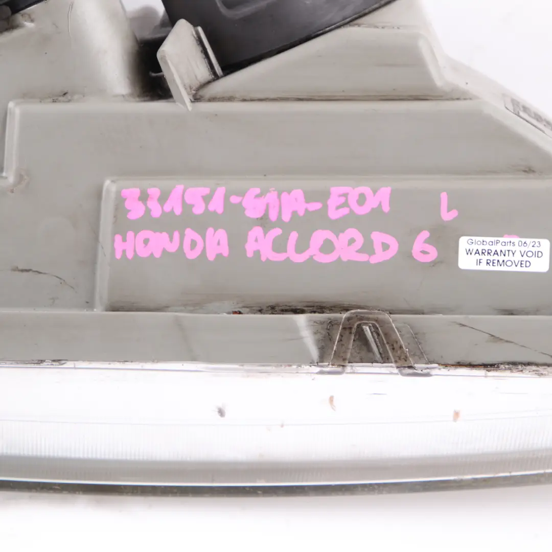 Honda Accord 6 Headlight Headlamp Light Front Left N/S - SKU rhd-33151-SEA-E01 - Part number 33151-SEA-E01
