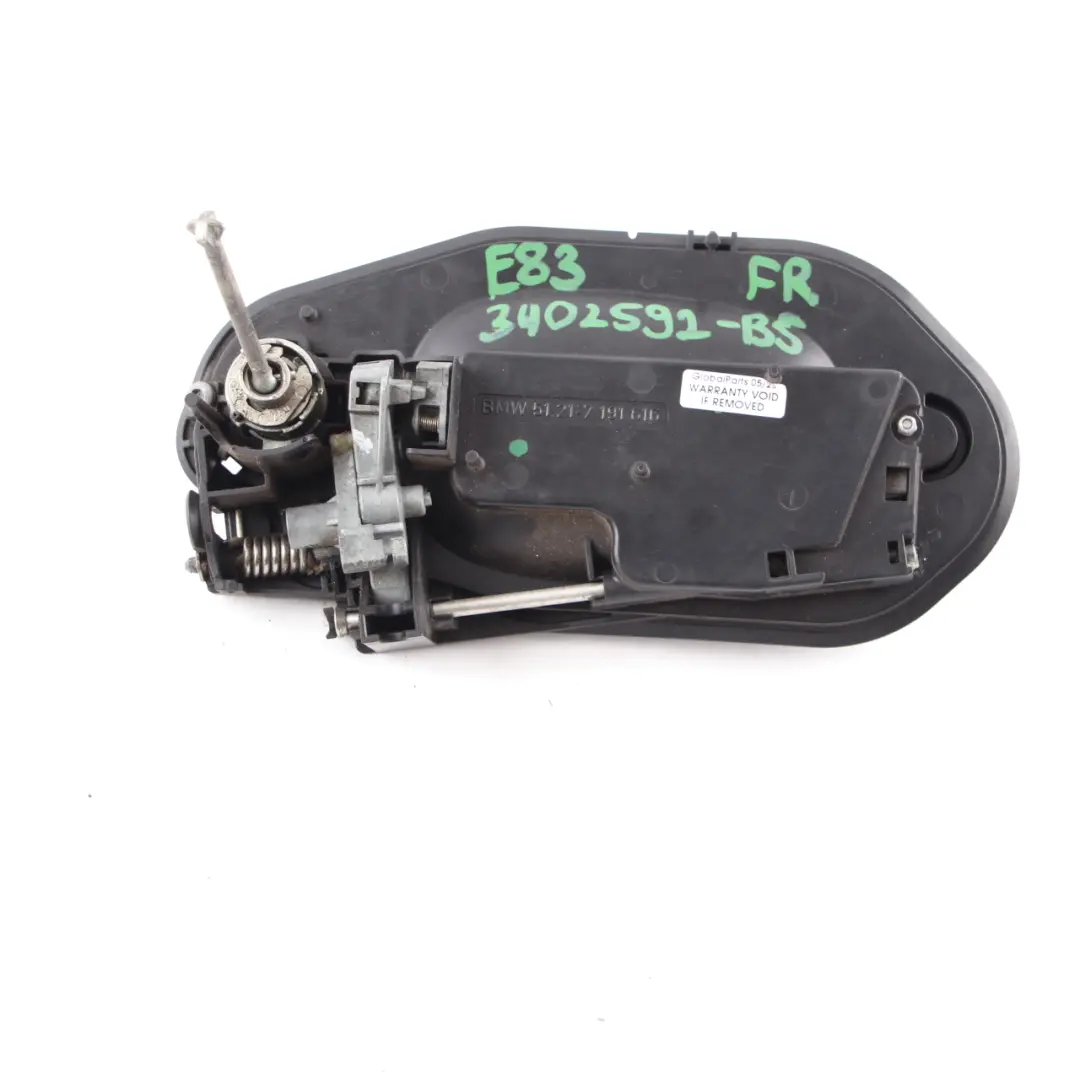 Complete Front Right Grab Handle O/S Black Sapphire Metallic to BMW X3 Series E83 with Part number 3402592 BMW X3 Series E83 Complete Front Right Grab Handle O/S Black Sapphire Metallic - SKU rhd-3402592-BS - Part number 3402592