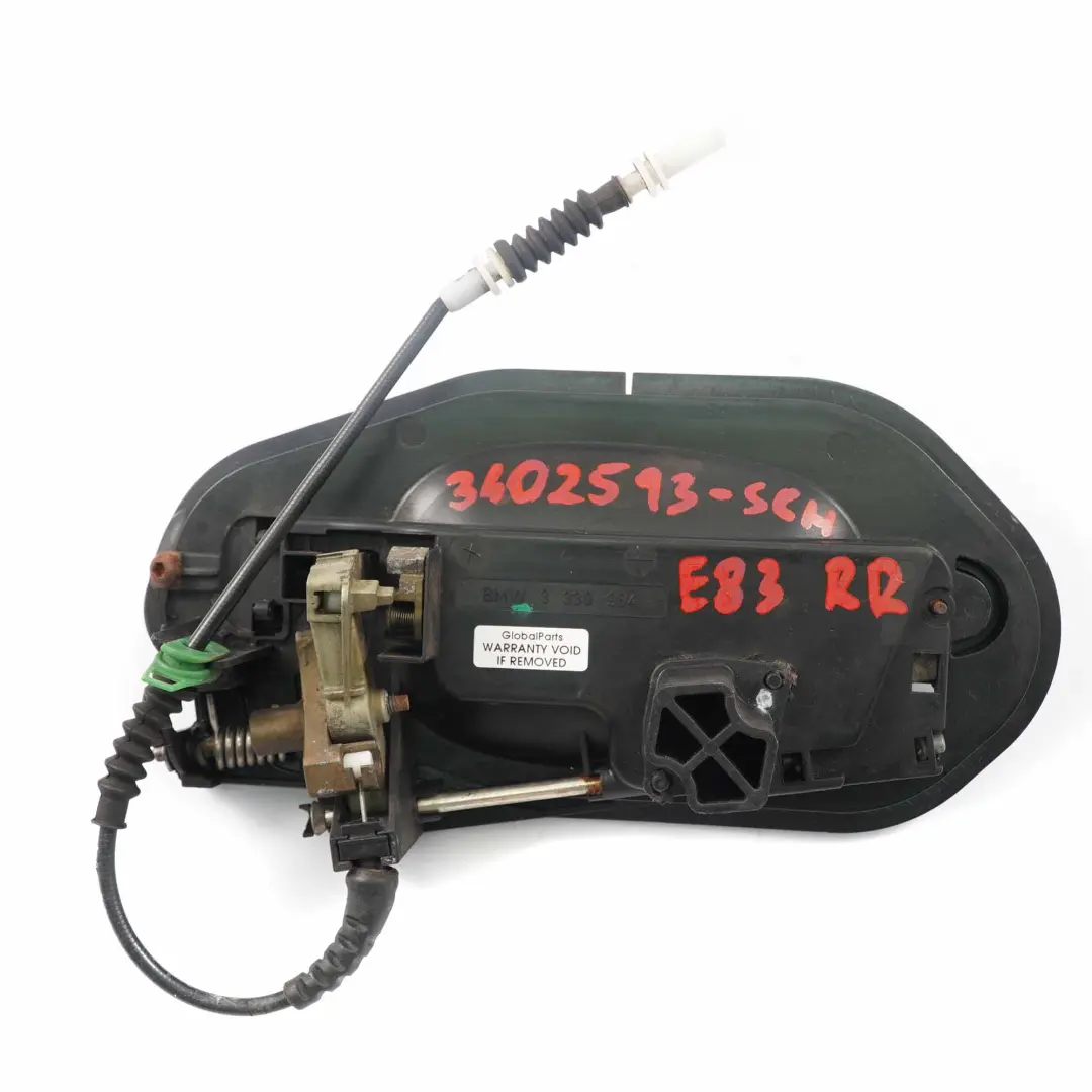Klamka Zewnętrzna Drzwi Prawy Tył do BMW X3 E83 o numerze 3402593 BMW X3 E83 Klamka Zewnętrzna Drzwi Prawy Tył - SKU rhd-3402593-SCH - Numer Części 3402593