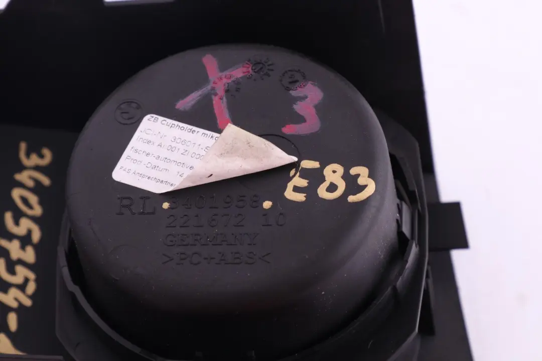 Holder Center Console Drinks Schwarz Black to BMW X3 Series E83 Cup with Part number 3405754 BMW X3 Series E83 Cup Holder Center Console Drinks Schwarz Black - SKU rhd-3405754-1 - Part number 3405754