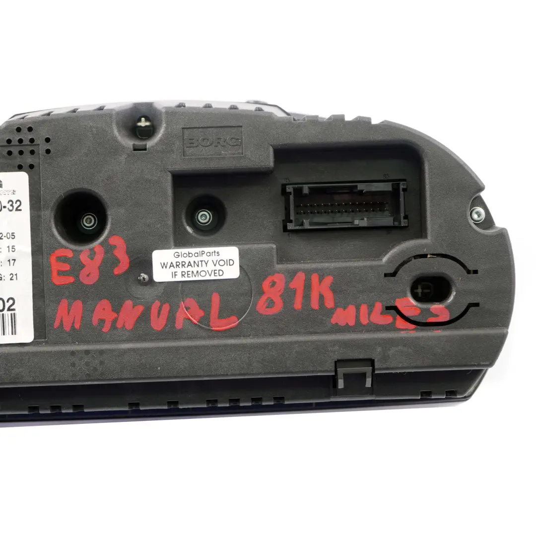 Instrument Cluster Speedo Clocks Petrol Manual Transmission to BMW X3 E83 with Part number 3416115 BMW X3 E83 Instrument Cluster Speedo Clocks Petrol Manual Transmission - SKU rhd-3416115 - Part number 3416115