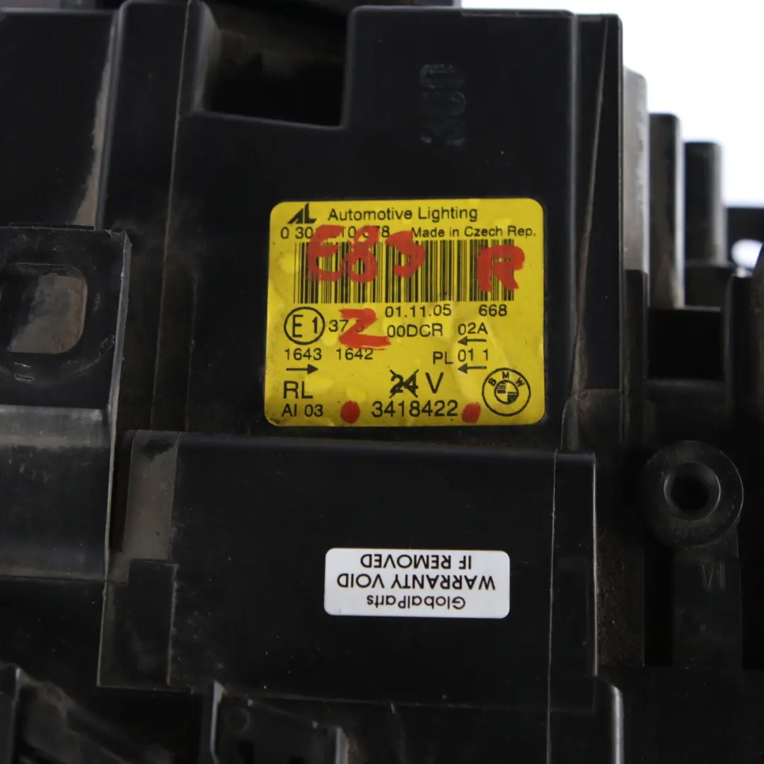 Headlight Headlamp BMW X3 E83 Bi-Xenon Lamp Front Right O/S 3418422 to with Part number 3418394 Headlight Headlamp BMW X3 E83 Bi-Xenon Lamp Front Right O/S 3418422 - SKU rhd-3418394 - Part number 3418394