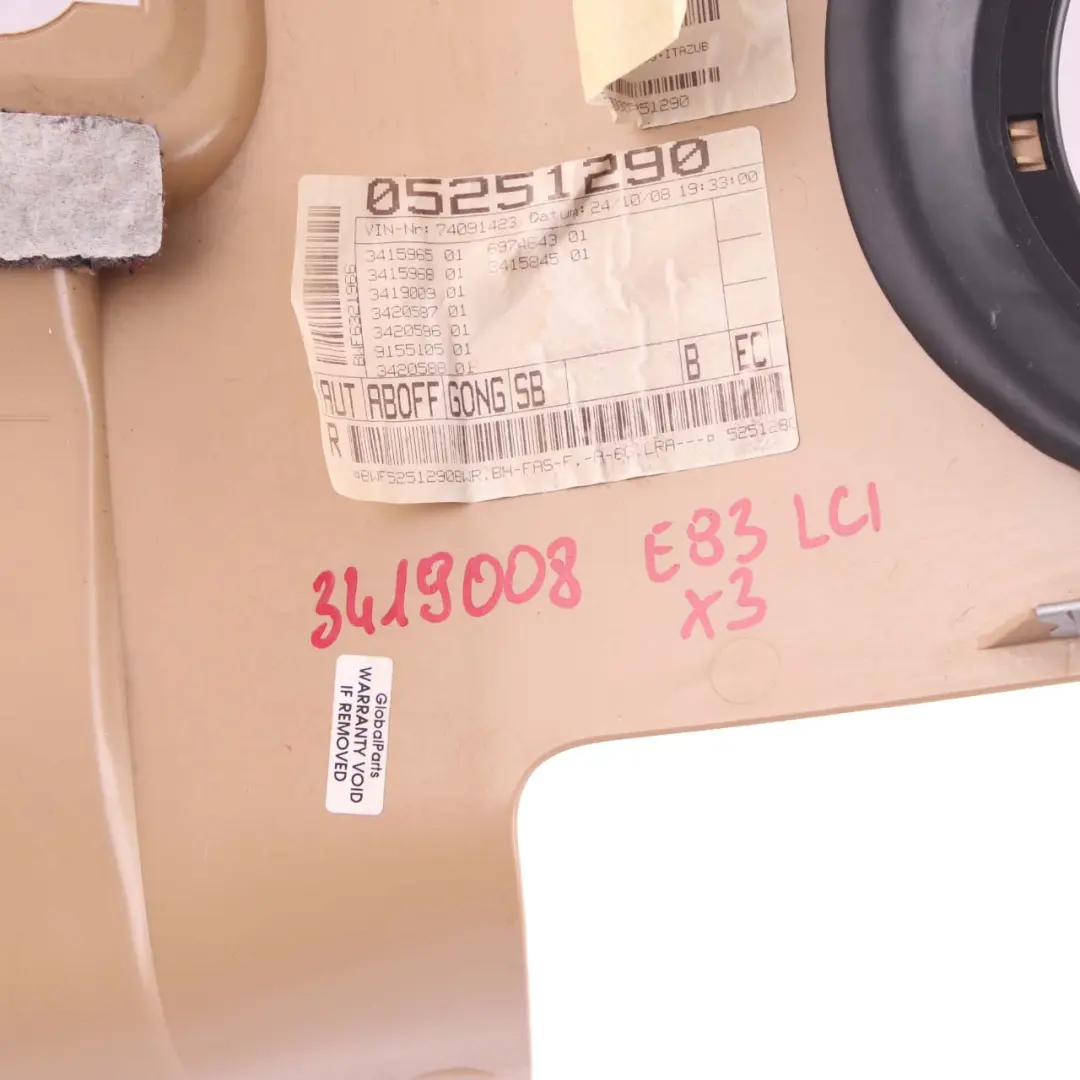 Trim Panel Foot Controls Cover Sandbeige Beige to BMW X3 E83 with Part number 3419008 BMW X3 E83 Trim Panel Foot Controls Cover Sandbeige Beige - SKU rhd-3419008 - Part number 3419008