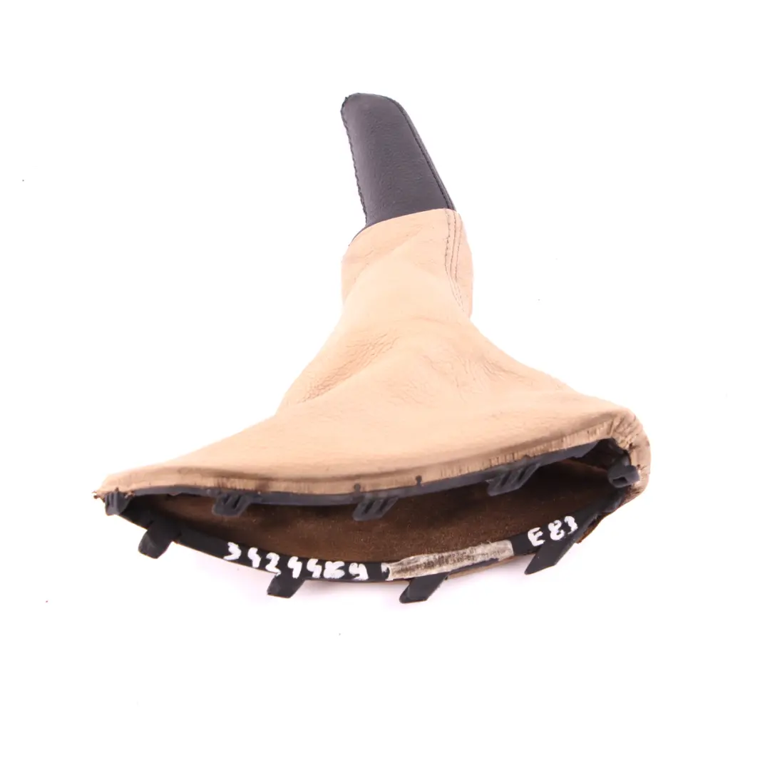 Handbrake Lever Cover Sandbeige to BMW X3 Series E83 with Part number 3424469 BMW X3 Series E83 Handbrake Lever Cover Sandbeige - SKU rhd-3424469 - Part number 3424469