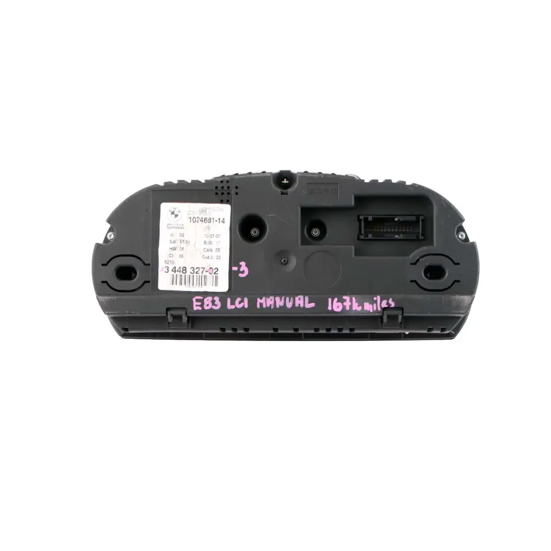 BMW X3 E83 LCI 3 Instrument Cluster Speedo Clocks Diesel Manual - SKU rhd-3448327-3 - Part number 3448327