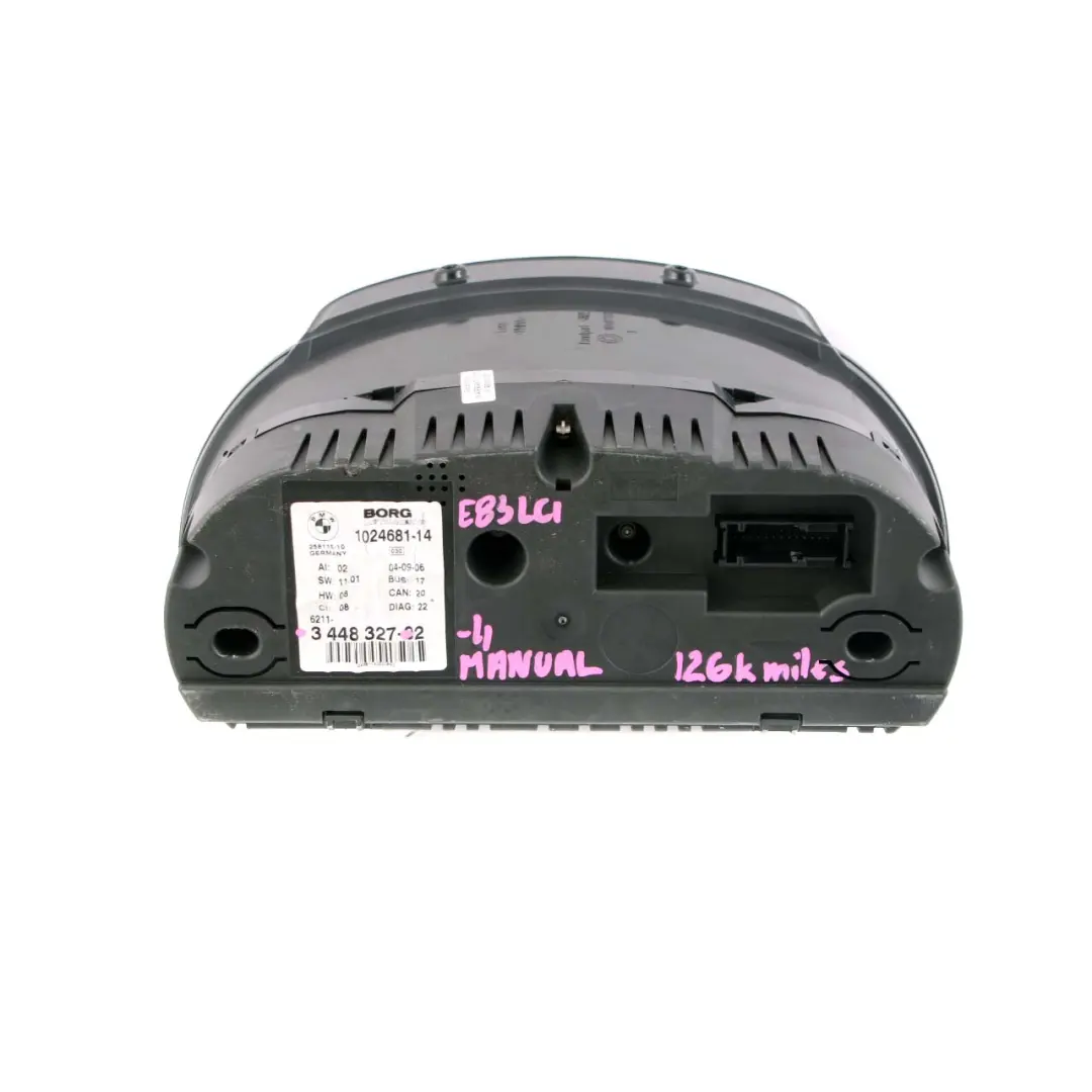 Instrument Cluster Speedo Clocks Diesel Manual to BMW X3 E83 LCI 4 with Part number 3448327 BMW X3 E83 LCI 4 Instrument Cluster Speedo Clocks Diesel Manual - SKU rhd-3448327-4 - Part number 3448327
