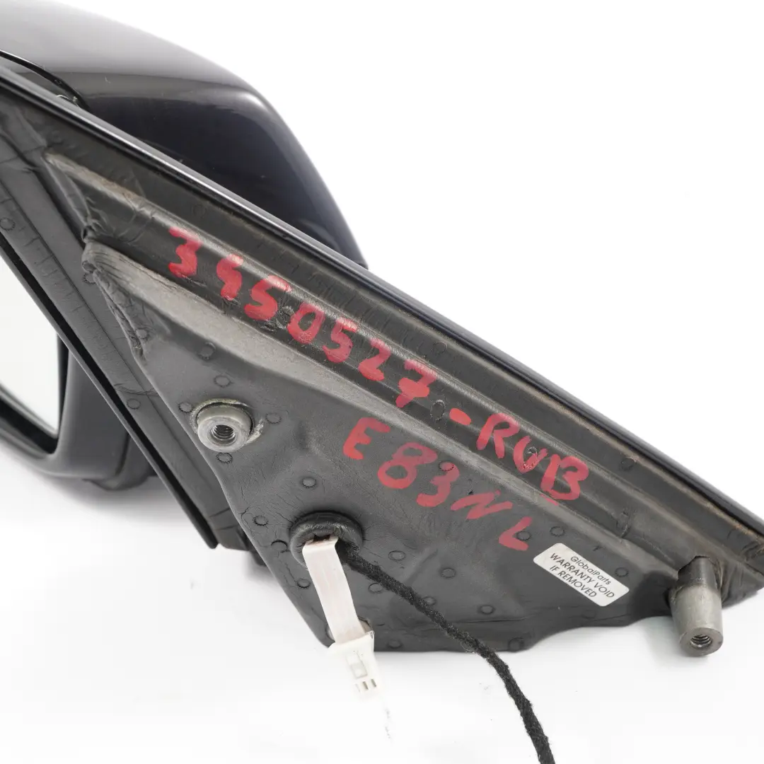 High Gloss Auto Dip Left Wing Mirror Rubinschwarz Ruby Black S23 to BMW X3 E83 LCI with Part number 3450527 BMW X3 E83 LCI High Gloss Auto Dip Left Wing Mirror Rubinschwarz Ruby Black S23 - SKU rhd-3450527-RUB - Part number 3450527