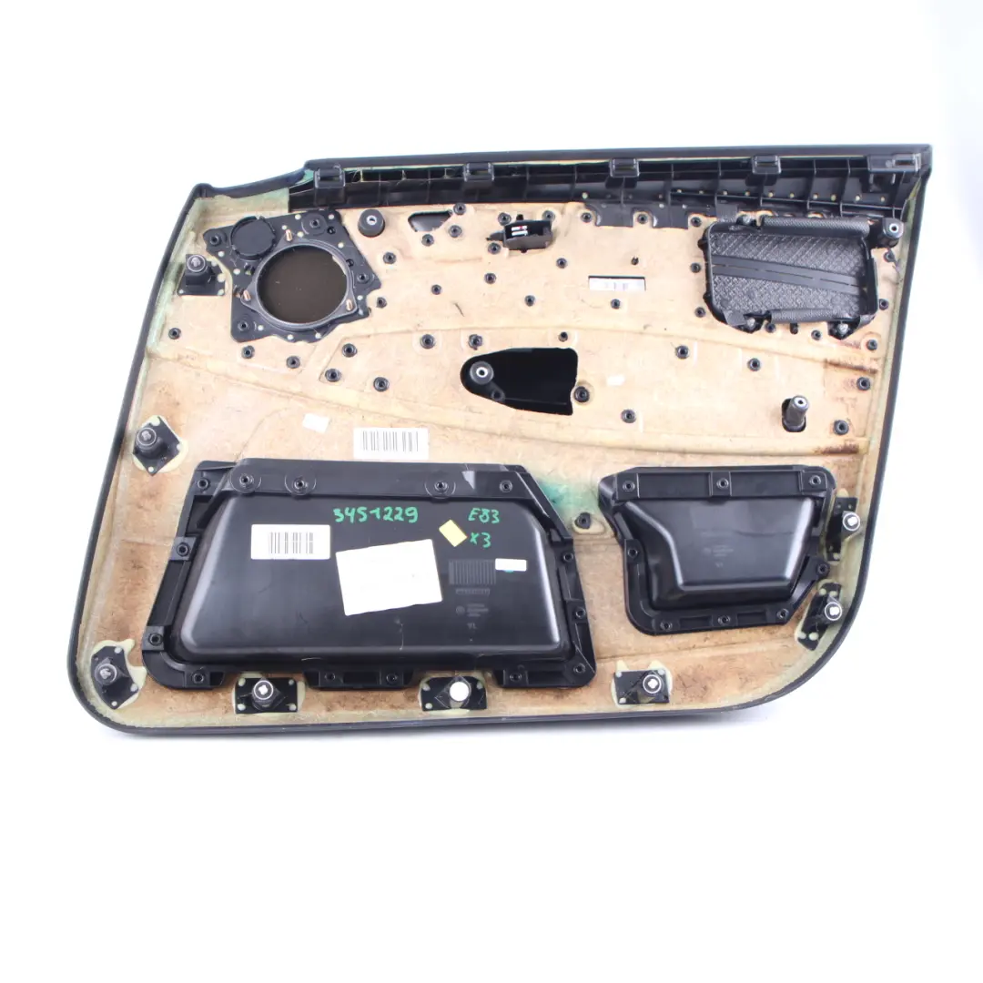 Front Left N/S Door Card Lining Sensatec Vinyl Black to BMW X3 Series E83 with Part number 3451229 BMW X3 Series E83 Front Left N/S Door Card Lining Sensatec Vinyl Black - SKU rhd-3451229 - Part number 3451229