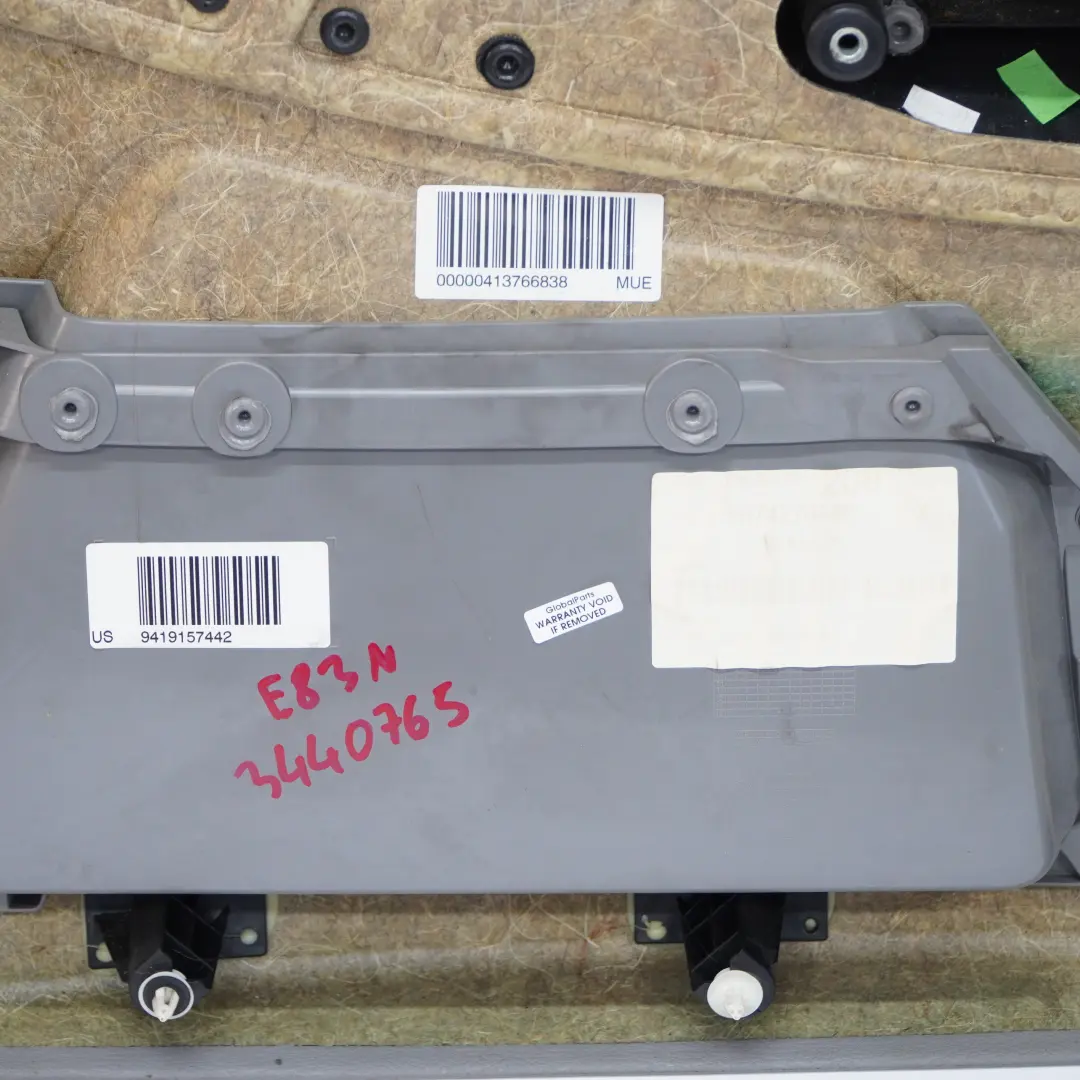 Front Left N/S Door Card Lining Leather Nevada Grey to BMW X3 Series E83 LCI with Part number 3453855 BMW X3 Series E83 LCI Front Left N/S Door Card Lining Leather Nevada Grey - SKU rhd-3453855 - Part number 3453855