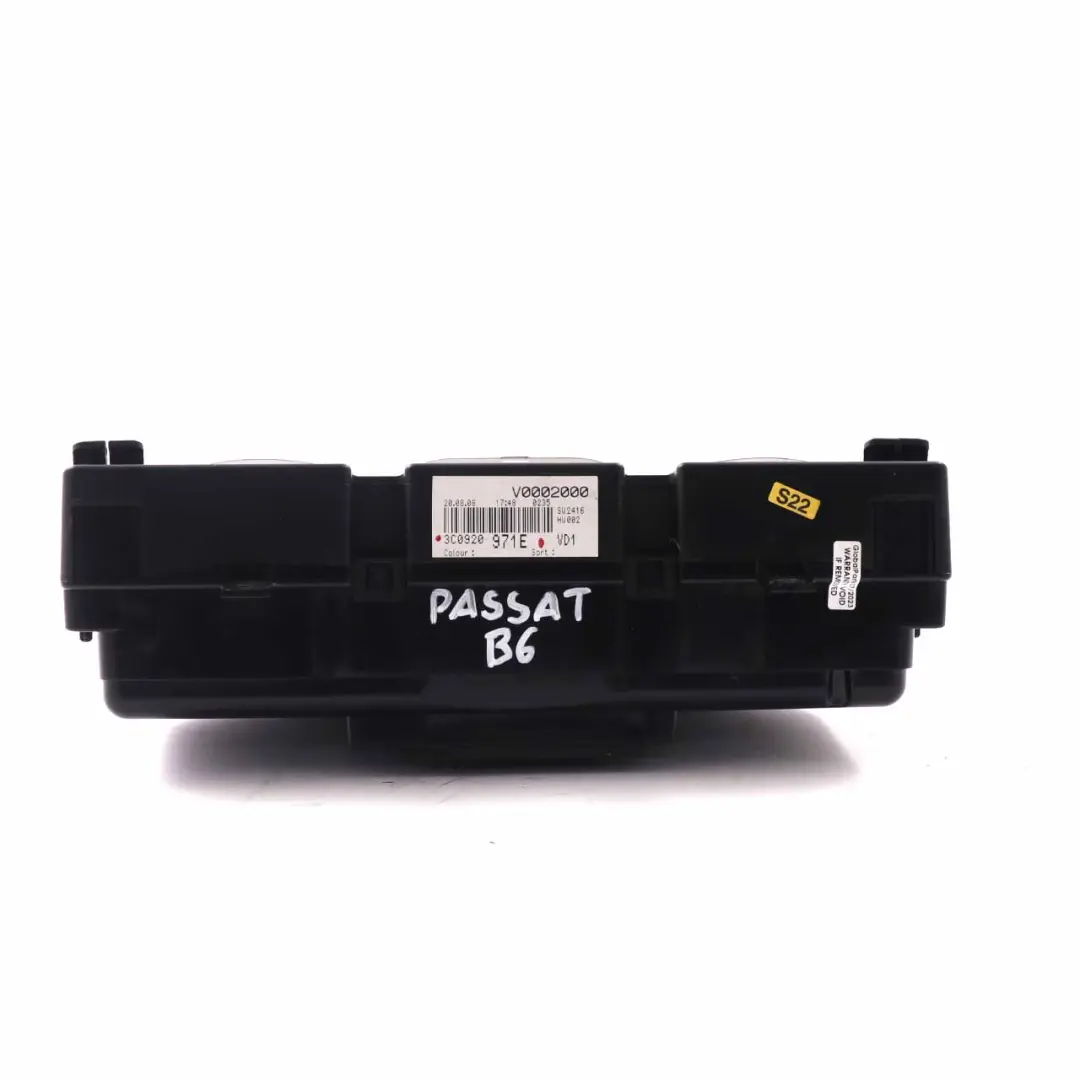 Instrument Cluster Volkswagen Passat B6 Diesel Speedo Manual Gearbox 3C0920971E to with Part number A2035407811 Instrument Cluster Volkswagen Passat B6 Diesel Speedo Manual Gearbox 3C0920971E - SKU rhd-3C0920971E - Part number A2035407811