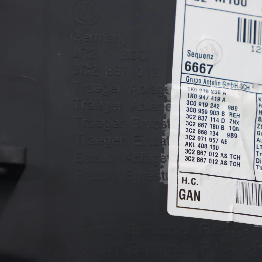 Door Card Front Right O/S Panel Lining Trim Black to Volkswagen Passat B6 with Part number 3C2867012 Volkswagen Passat B6 Door Card Front Right O/S Panel Lining Trim Black - SKU rhd-3C2867012 - Part number 3C2867012