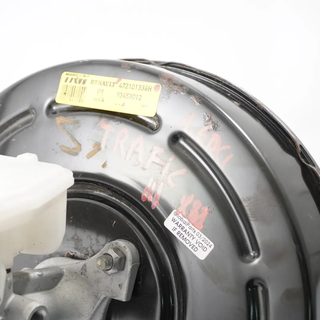 Brake Servo Renault Trafic Vauxhall Vivaro 1.6 Brake Master Cylinder to with Part number 472101336R Brake Servo Renault Trafic Vauxhall Vivaro 1.6 Brake Master Cylinder - SKU rhd-472101336R - Part number 472101336R