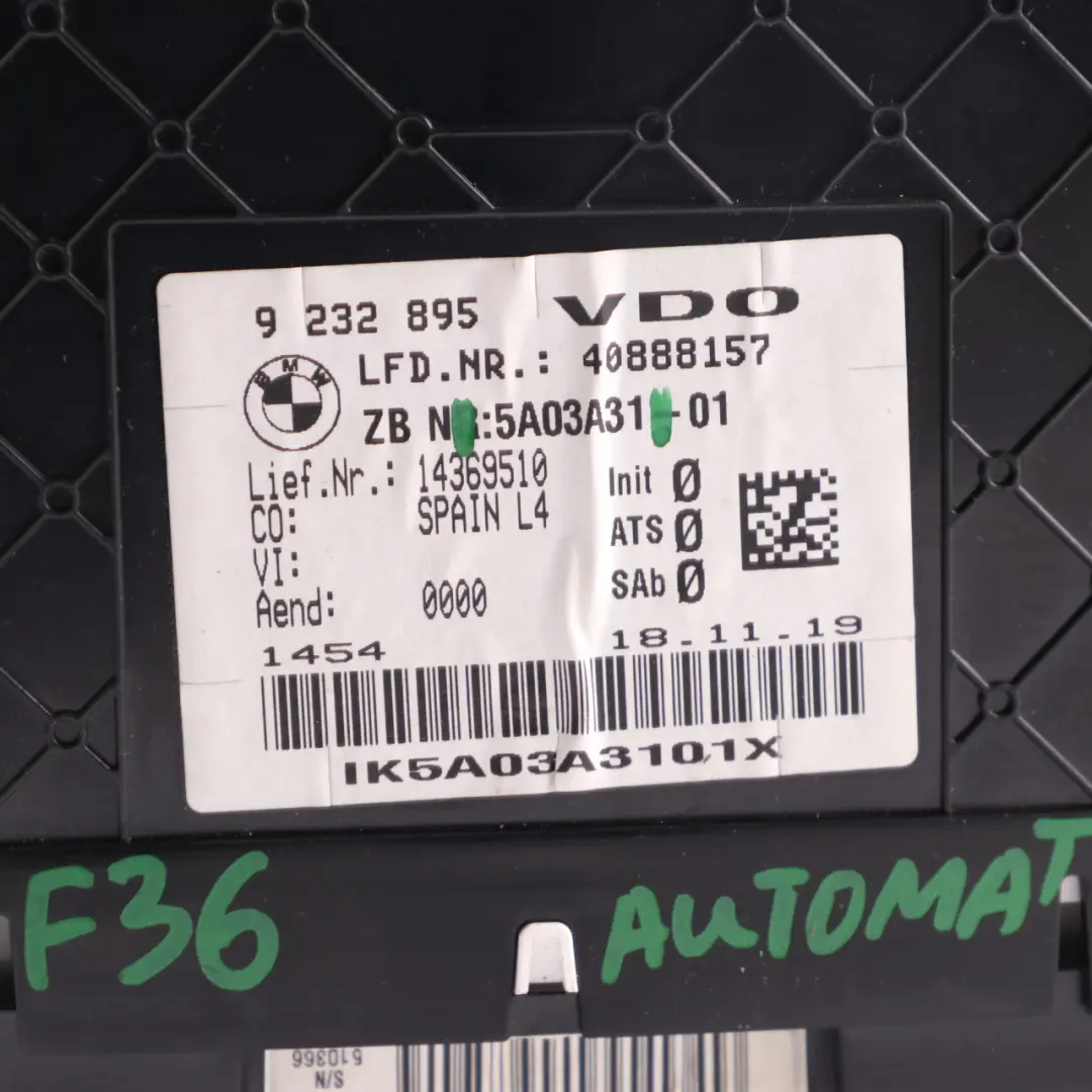 Instrument Cluster BMW F30 F31 F32 Petrol Speedo Clocks Meter Automatic to with Part number 5A03A31 Instrument Cluster BMW F30 F31 F32 Petrol Speedo Clocks Meter Automatic - SKU rhd-5A03A31 - Part number 5A03A31