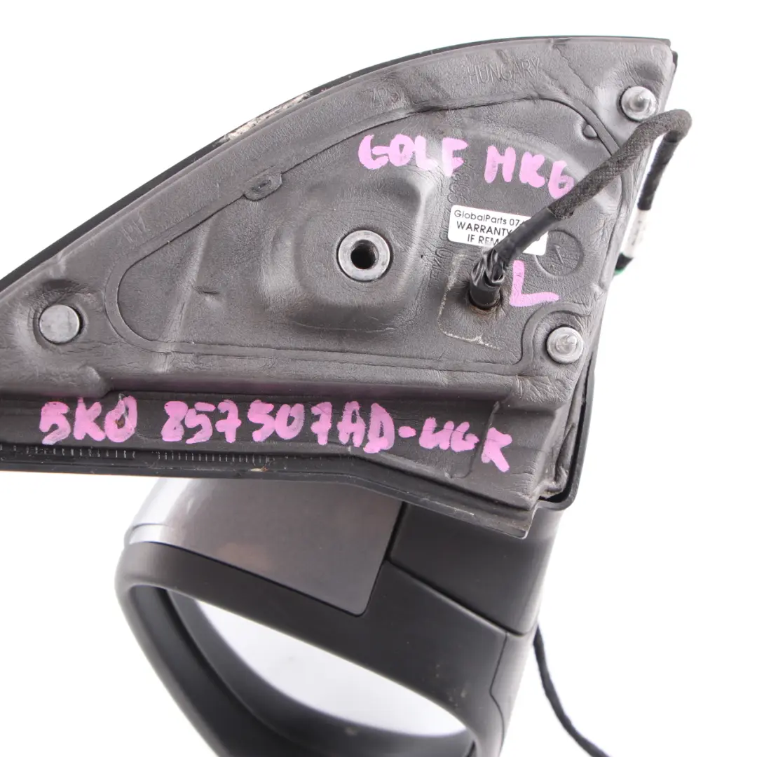 Volkswagen Golf 6 Wing Mirror Door Left N/S Electric United Grey - SKU rhd-5K0857507AD-UGR - Part number 5K0857507AD