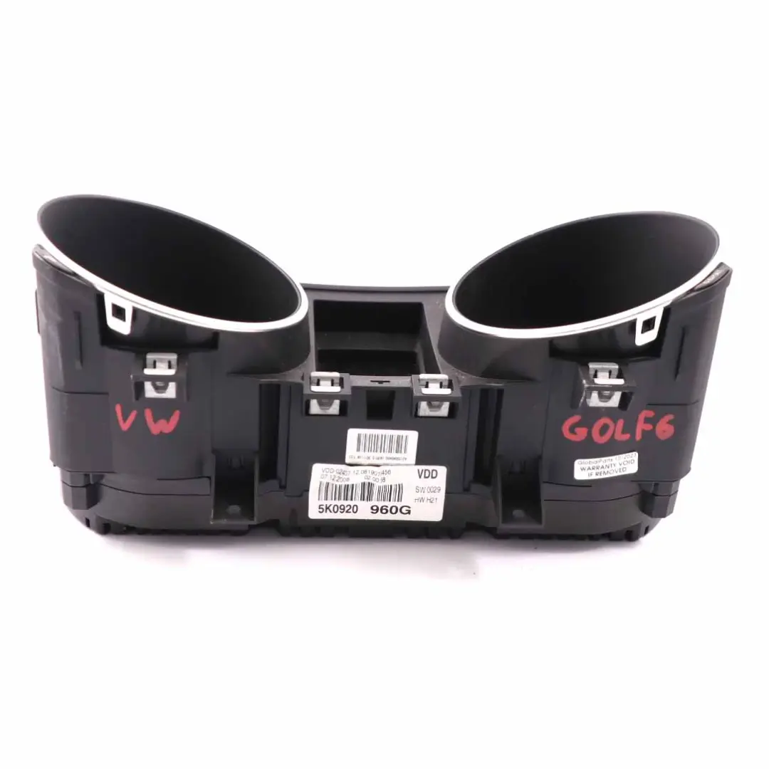VW Volkswagen Golf 6 Diesel Instrument Cluster Speedo Clocks Manual - SKU rhd-5K0920960G - Part number 5K0920960G