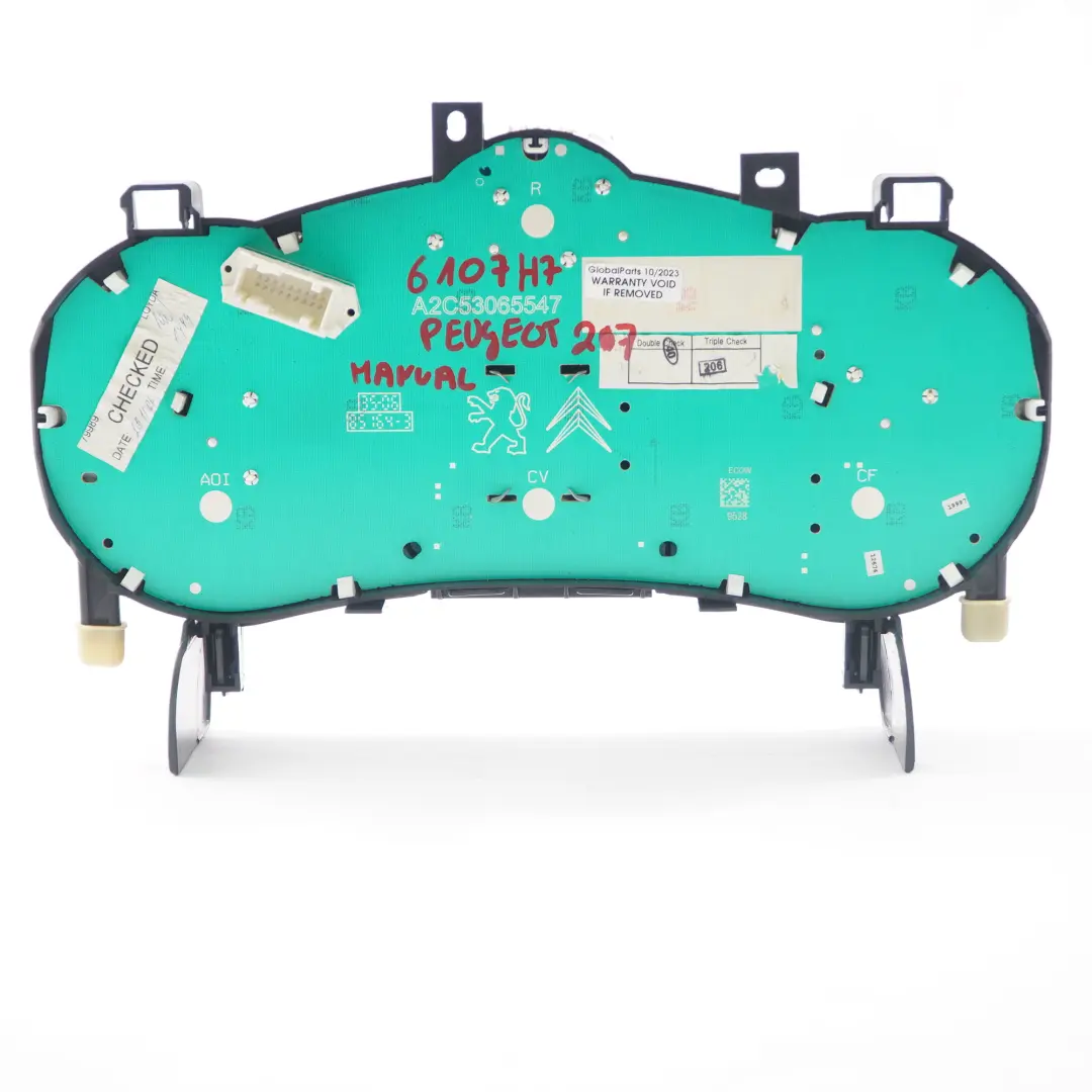 Instrument Cluster Speedo Clocks Meter Manual A2C53065547 to Peugeot 207 Diesel with Part number 6107H7 Peugeot 207 Diesel Instrument Cluster Speedo Clocks Meter Manual A2C53065547 - SKU rhd-6107H7 - Part number 6107H7